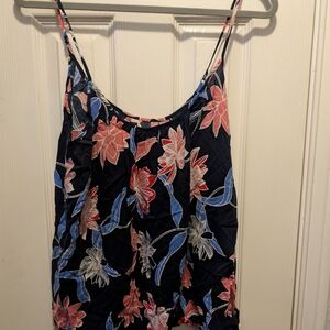 GAP Floral Spaghetti Strap Top - Navy and Pink